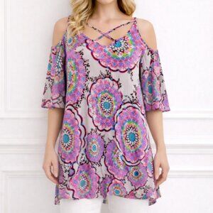 Swing Tunic Cold Shoulder Top XL